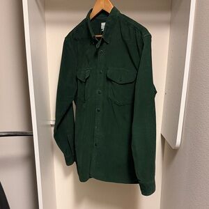 Barely Worn | J. Crew Corduroy Dark Green Button-Up Shirt